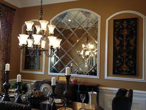 Eclectic Dining Room with leather wing back dining chair