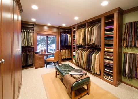 Traditional Closet with wood raised panel cabinets
