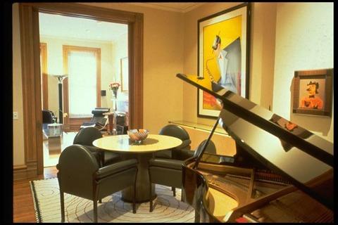 Modern Dining Room with circular dining table