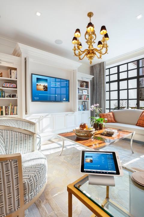 Eclectic Living Room with georgian style windows with black frame