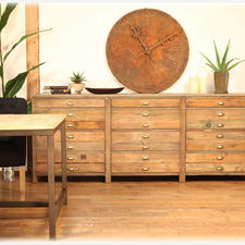 Eclectic Dining Room with modern metal framed dining table