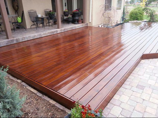 Traditional Deck with concrete porch deck