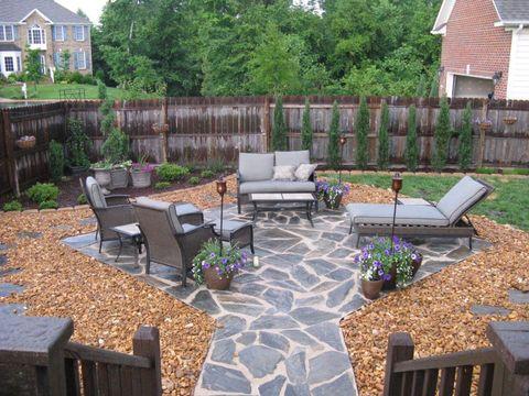 Contemporary Patio with gravel landscaped area