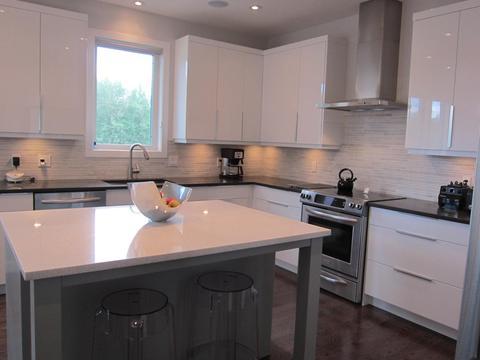 Modern Kitchen with sound system speaker