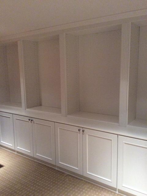 Transitional Library with adjustable storage shelves
