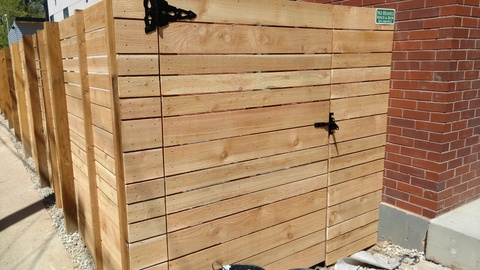 Modern Landscape with horizontal plank fence