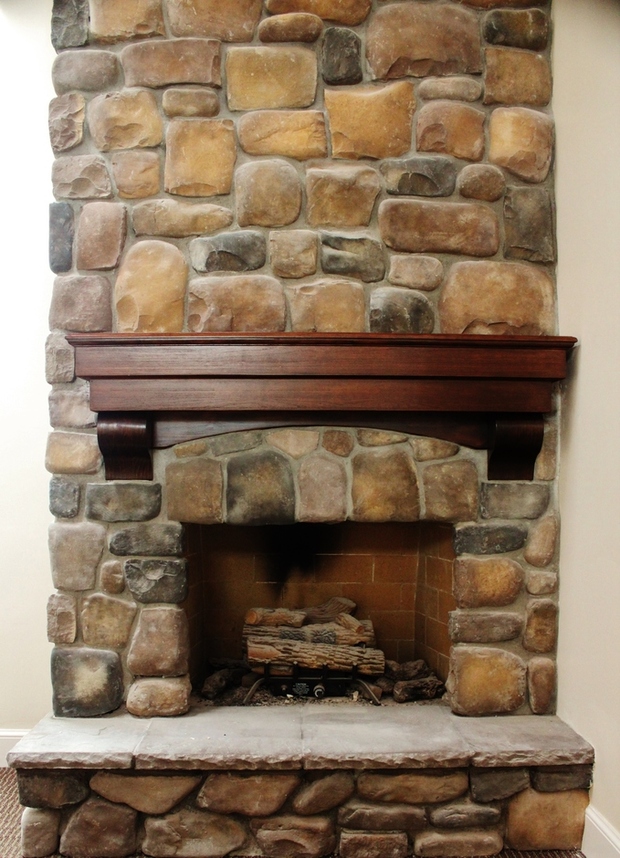 Rustic Fireplace In Centerville Gas Corbels By Bandlo Rustic Fireplace With Mortared Stacked Stone Surround