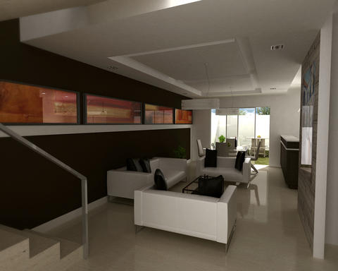 Modern Library with epoxied concrete floor