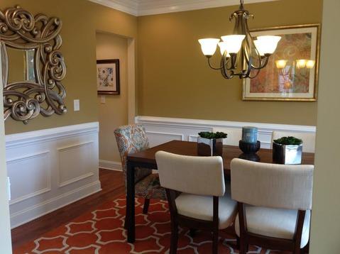 Eclectic Dining Room with mid century modern dining chairs