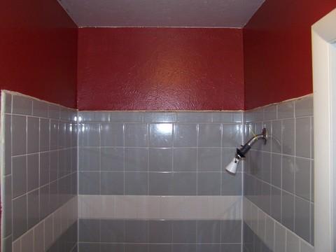 Contemporary Bathroom with wall mount shower head