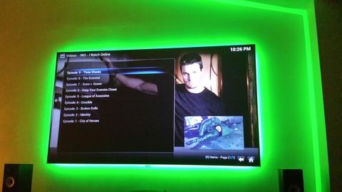 Traditional Home Theater with wall projection