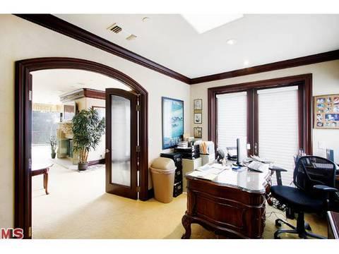 Contemporary Home Office with white painted walls