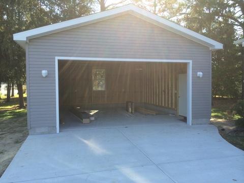 Transitional Garage with contemporary sconce lighting