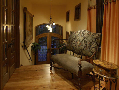 Tuscan Entry with industrial chic entry chandelier
