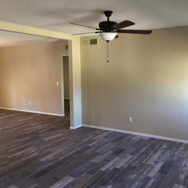 Contemporary Family Room In Glendale Wood Plank Tile Ceiling