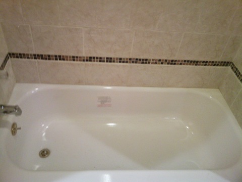 Traditional Bathroom with brown tone ceramic tile