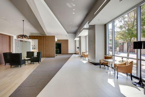Modern Dining Room with floor to ceiling windows