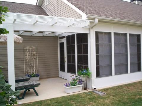 Traditional Patio with glass panel exterior door