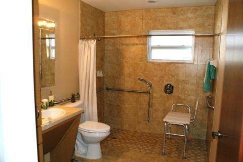 Contemporary Bathroom with detachable shower head