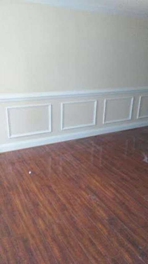 Traditional Dining Room with chair railing