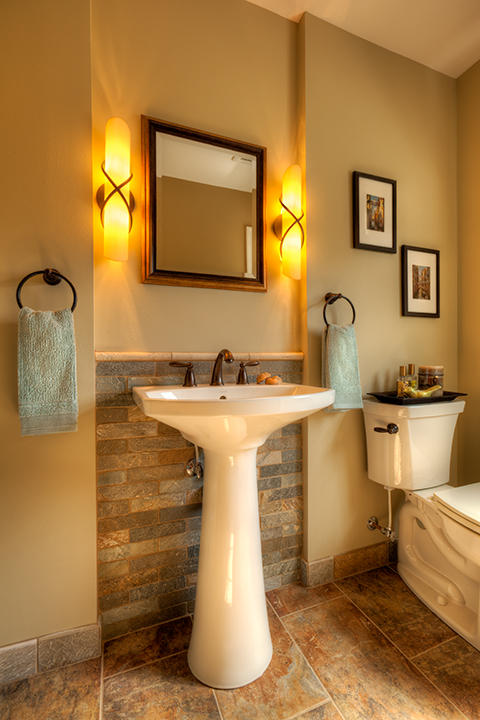 Traditional Bathroom with elegant vanity wall sconce lighting