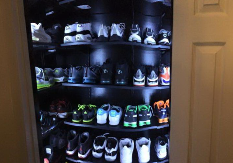 Eclectic Closet with bi-fold closet doors