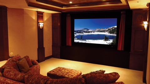Traditional Home Theater with projection screen