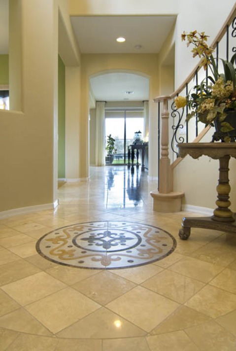 English Entry with wood turned newel post