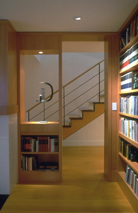 Modern Library with custom built-in bookshelves