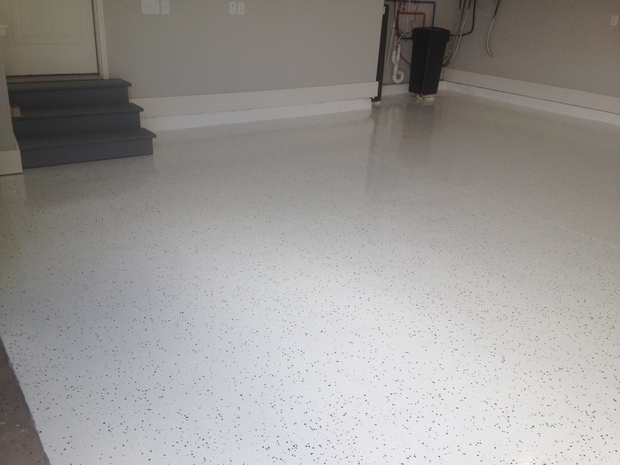 transitional garage in noblesville gray walls white epoxy floor with black partial polymer transitional garage in noblesville gray walls white epoxy floor with black partial polymer