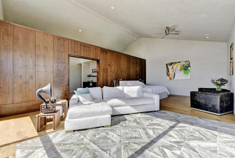 Contemporary Family Room with light and bright