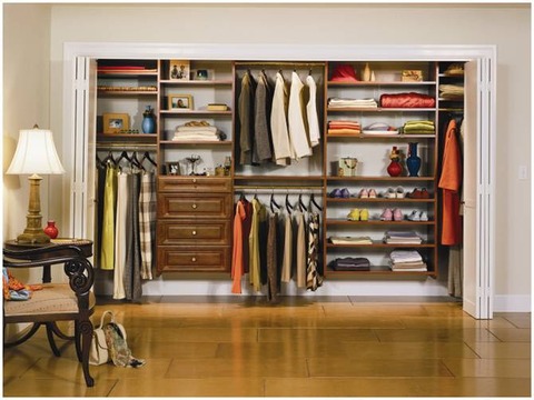 Traditional Closet with closet organization