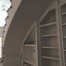 Transitional Library with under cabinet storage