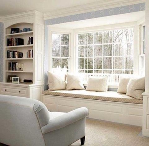 Cape Cod Library with built in window bench