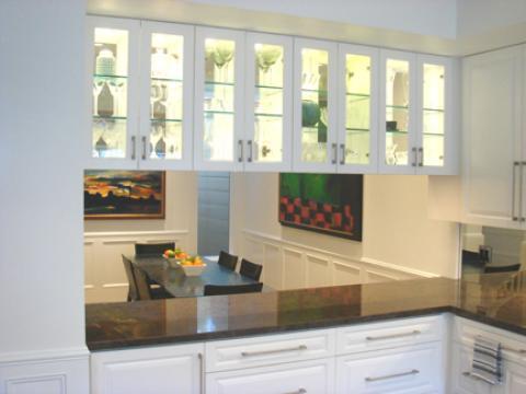 Transitional Kitchen with black dining table and chairs