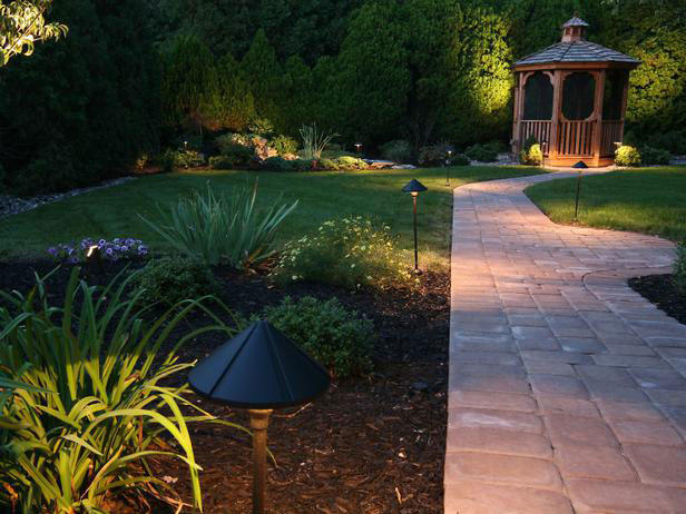 Landscape with pathway light