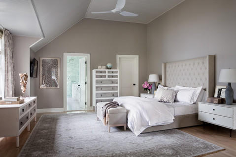 with gray painted walls