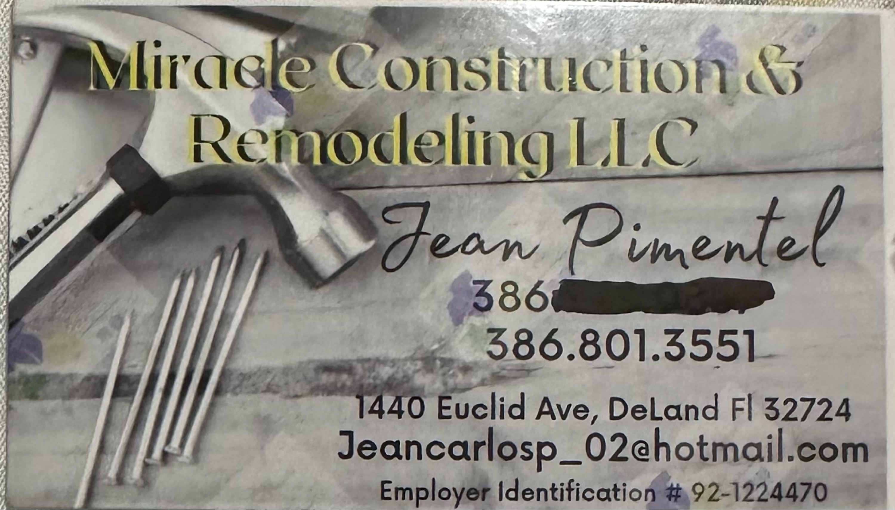 Miracle Construction & Remodeling, LLC. Logo