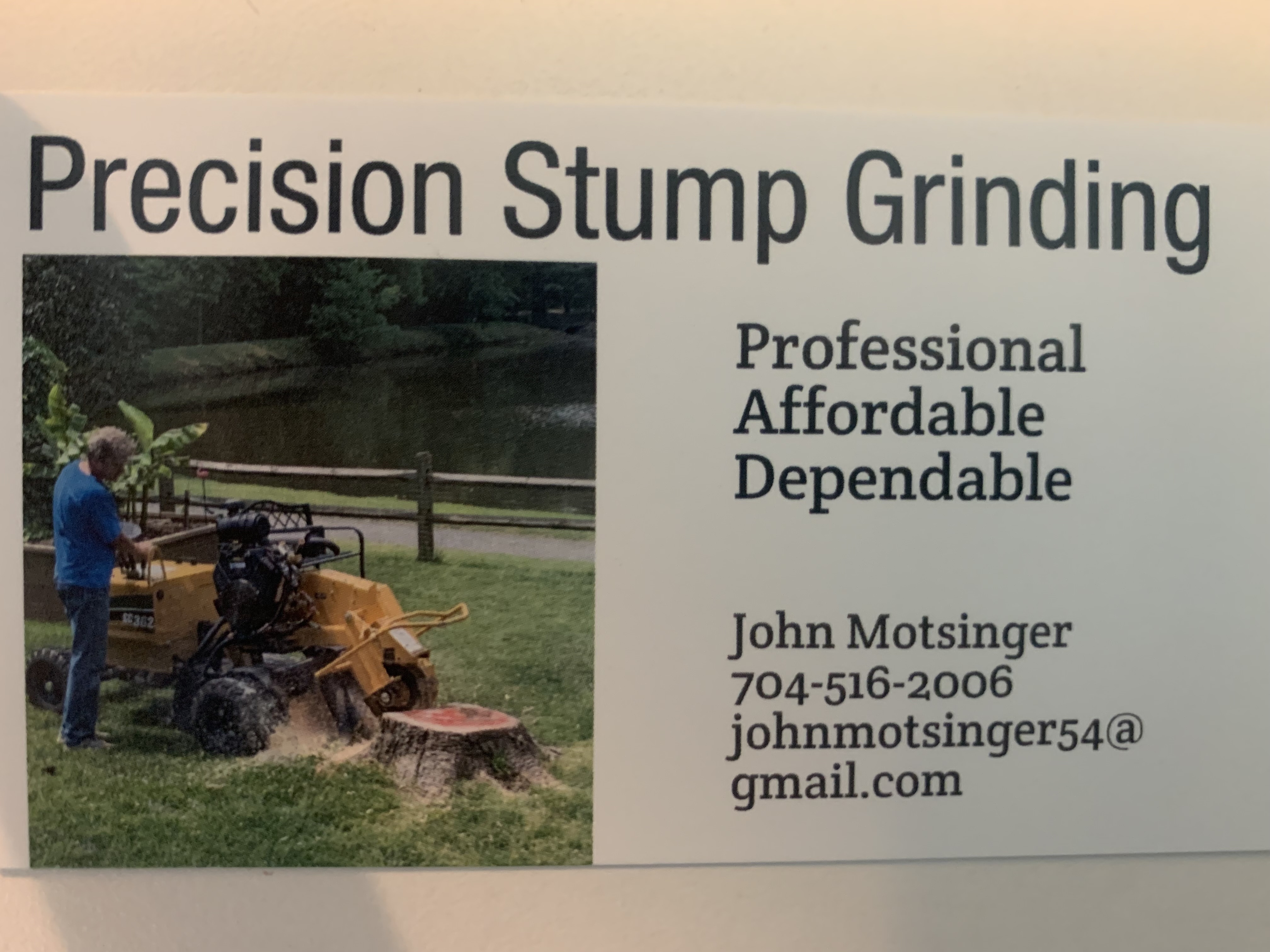 Precision Stump Grinding Company Logo