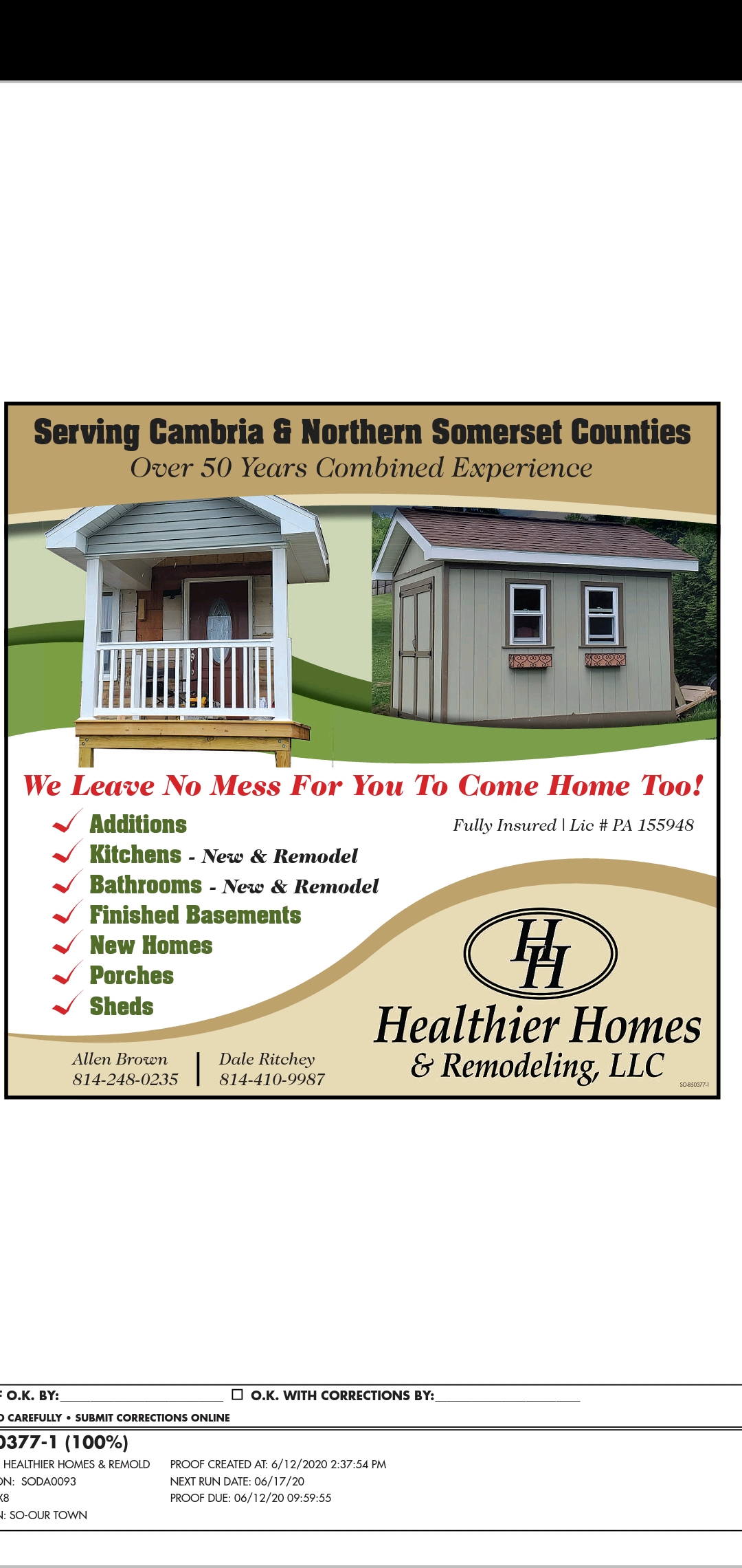 Healthier Homes and Remodeling, LLC Logo
