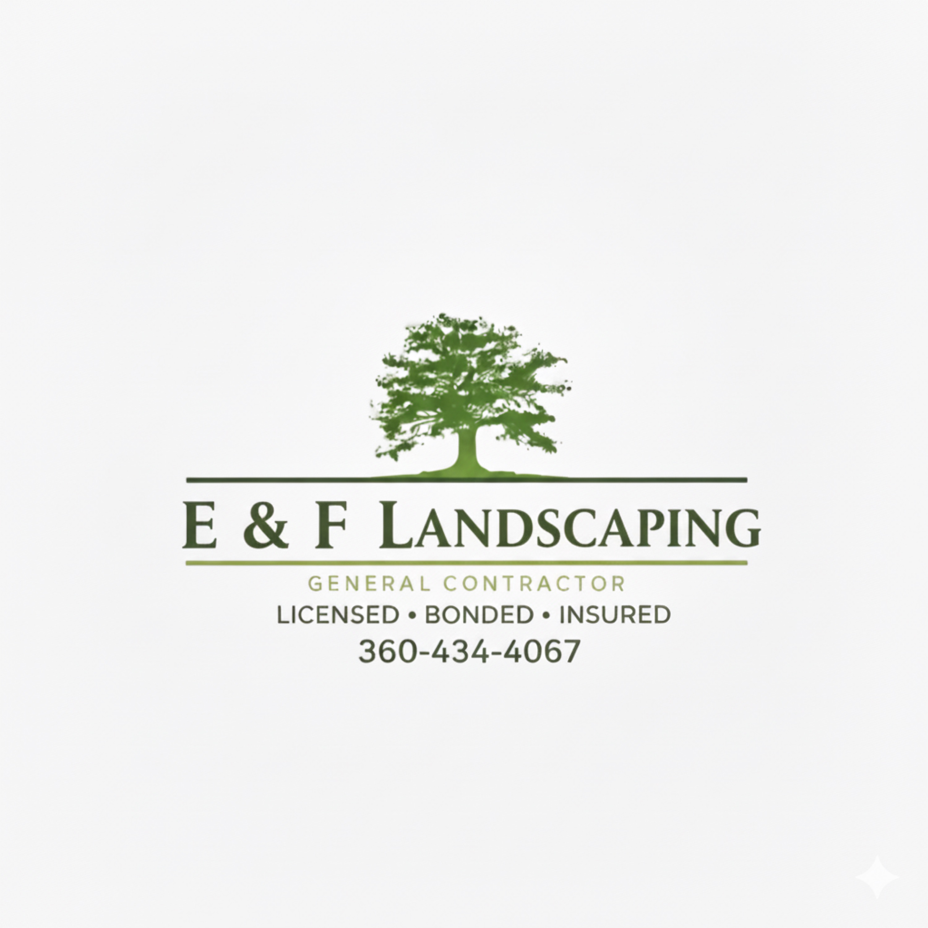E & F Landscaping, General Contractor Logo