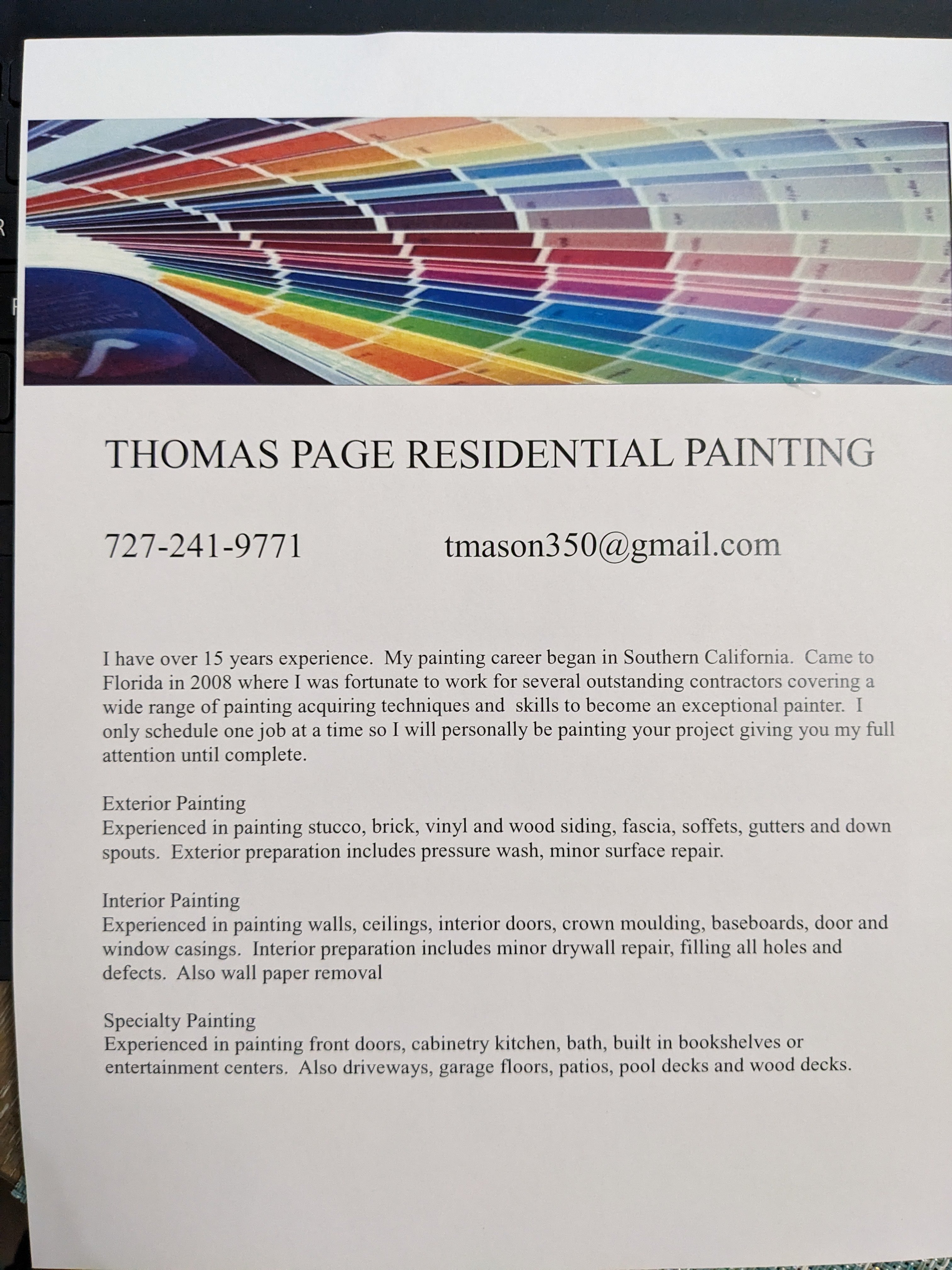Thomas Page Residential Painting Logo