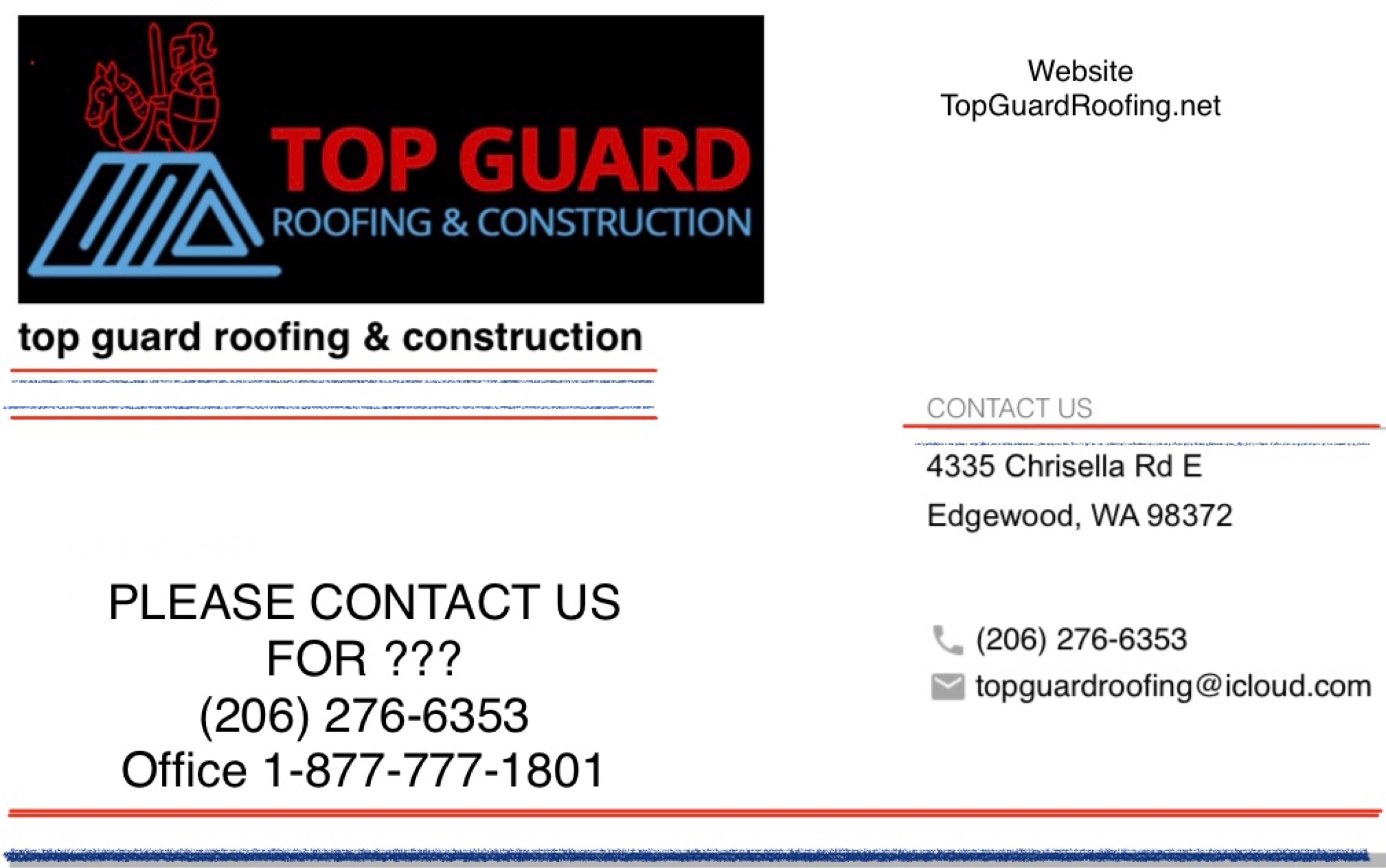 Top Guard Roofing & Construction Logo