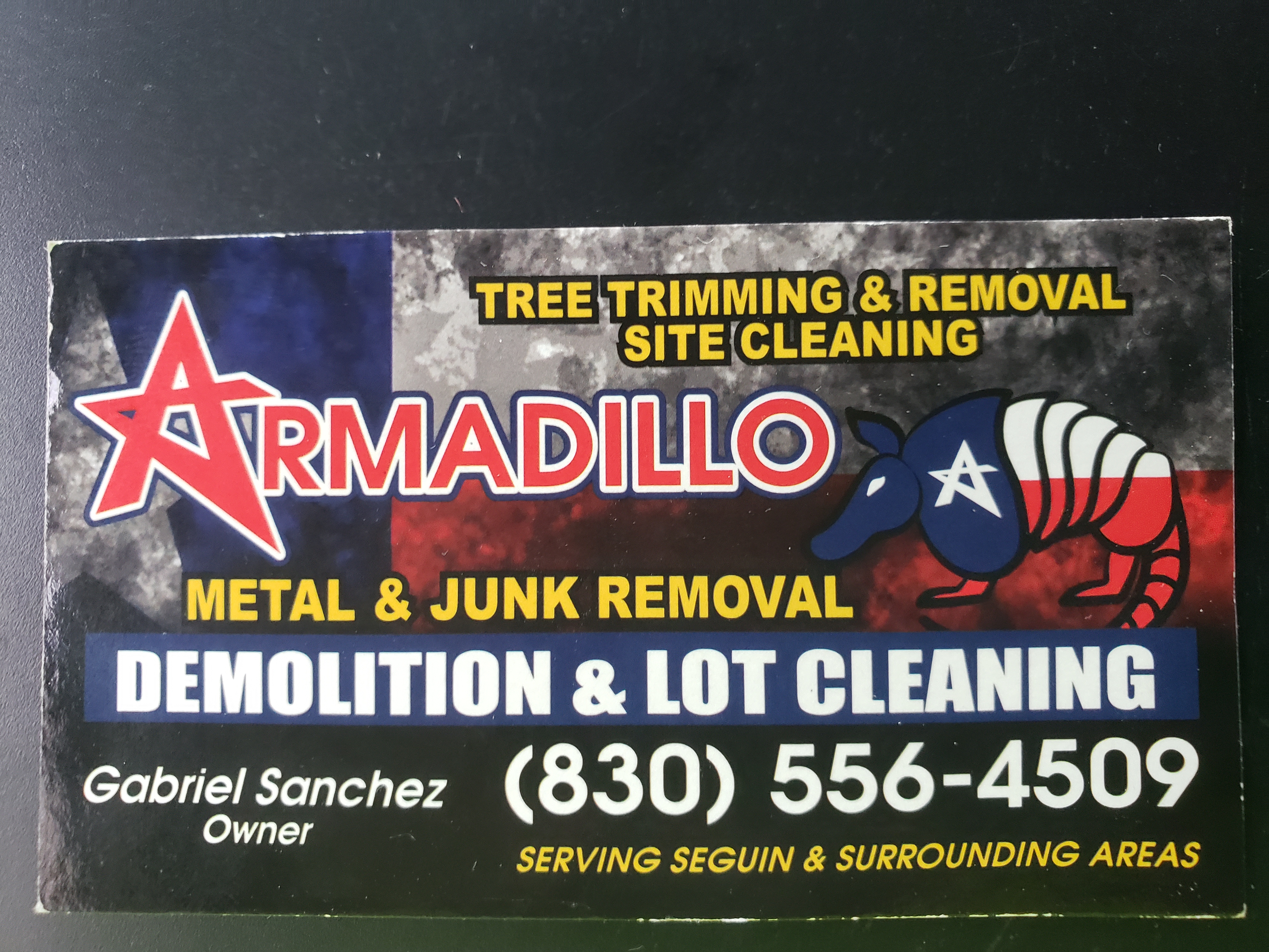 Armadillo Demo and Lot Cleaning, Metal and Junk Removal Logo