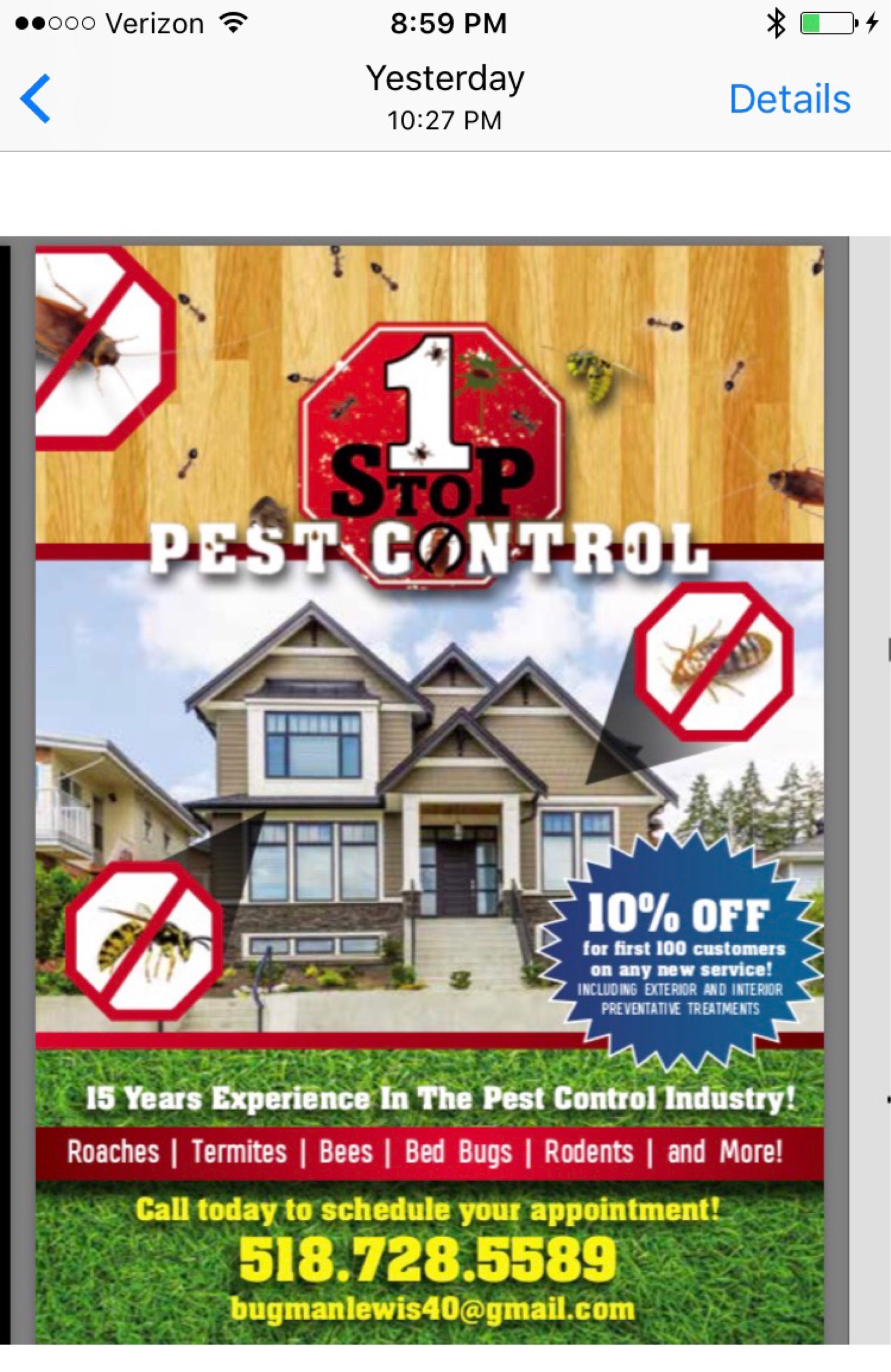 1 Stop Pest Control, LLC Logo