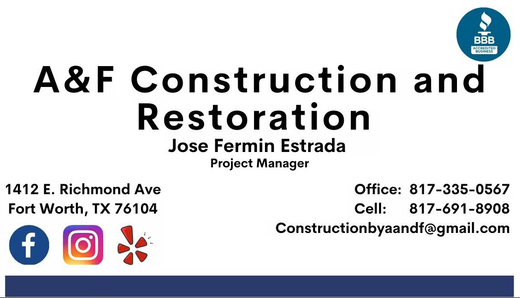 A & F Construction and Restoration Logo