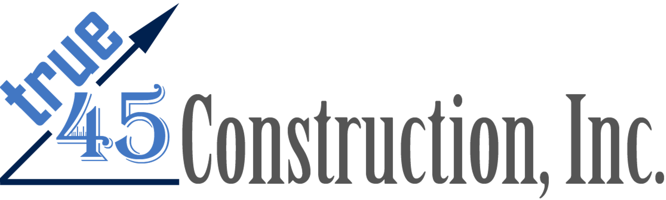 True 45 Construction, Inc. Logo