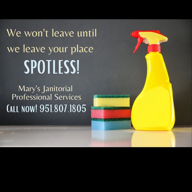 Mary's Janitorial Professional Services. Residential & Commercial Logo