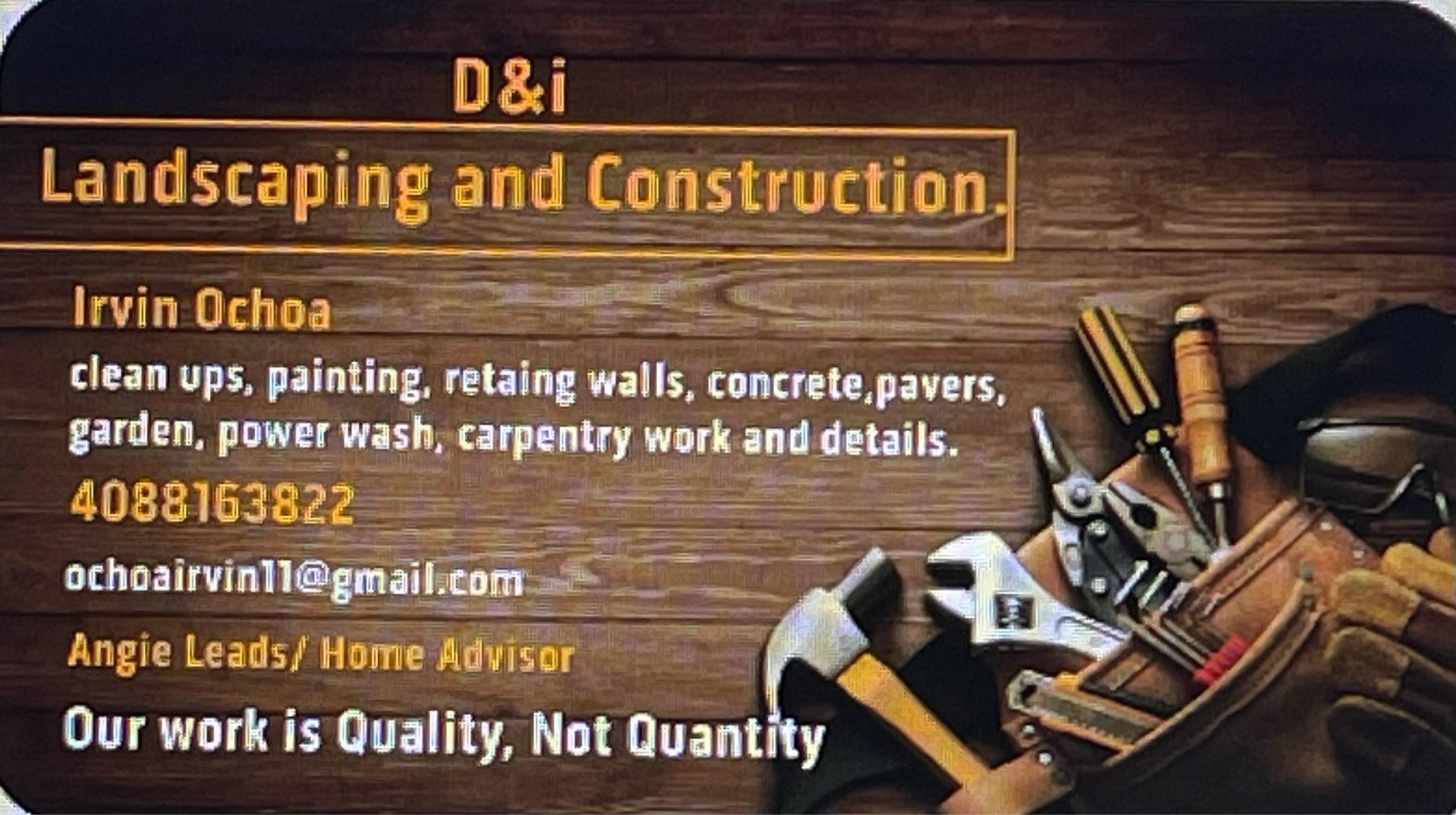 D&I Landscaping & Construction-Unlicensed Contractor Logo