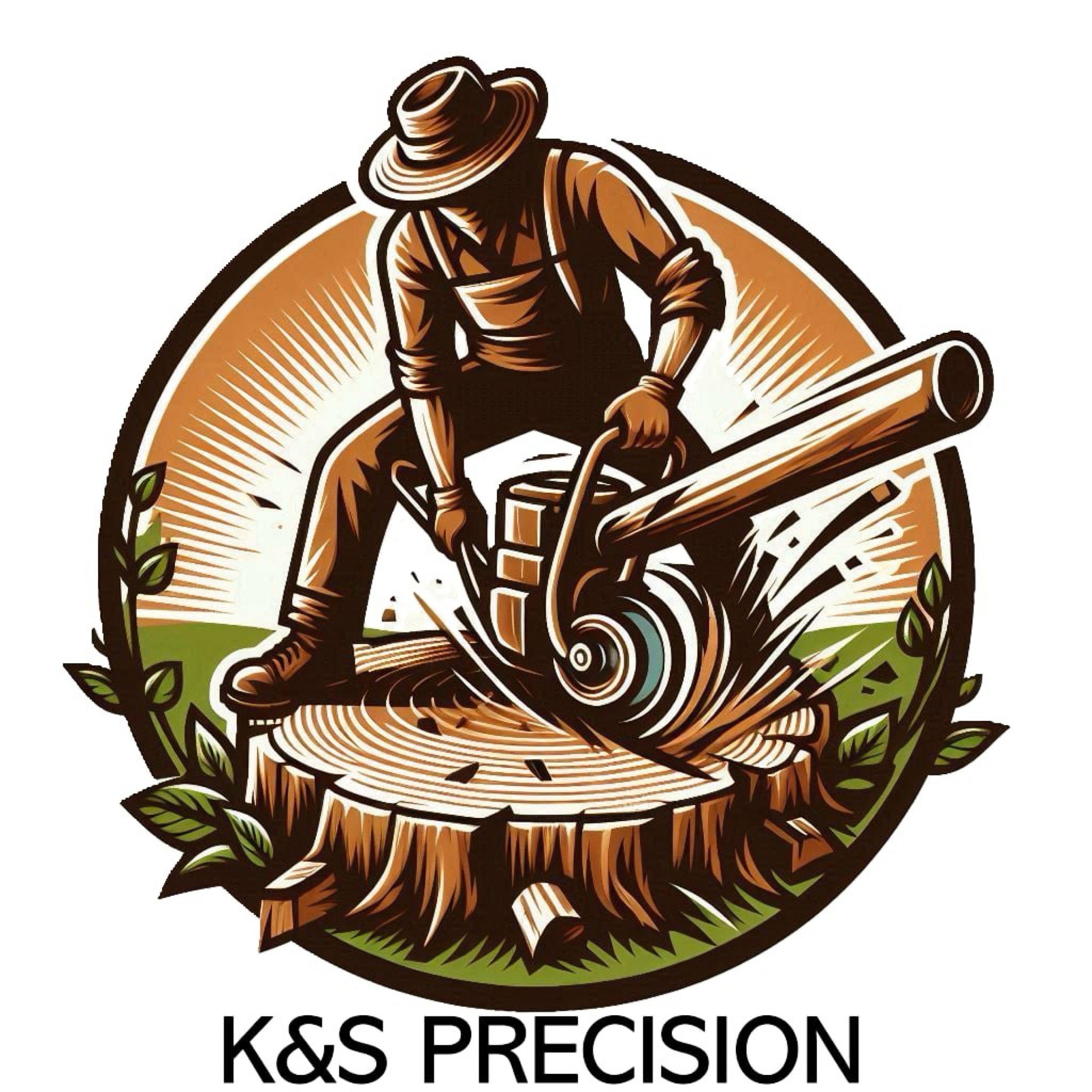 K & S Precision Stump Grinding Logo